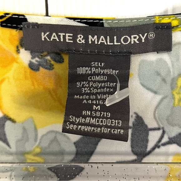 Kate & Mallory Printed Knit Chiffon Sleeveless Scoop Neck Side Overlay Dress M - Picture 6 of 10